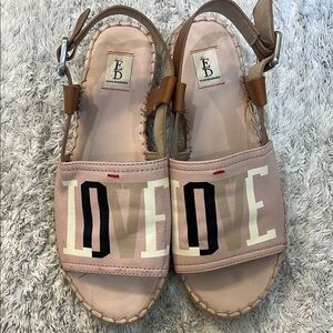 Ellen Degeneres Pink and Brown Sandals